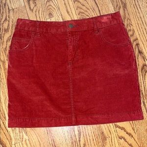 Corduroy Burnt Orange Mini Skirt Small